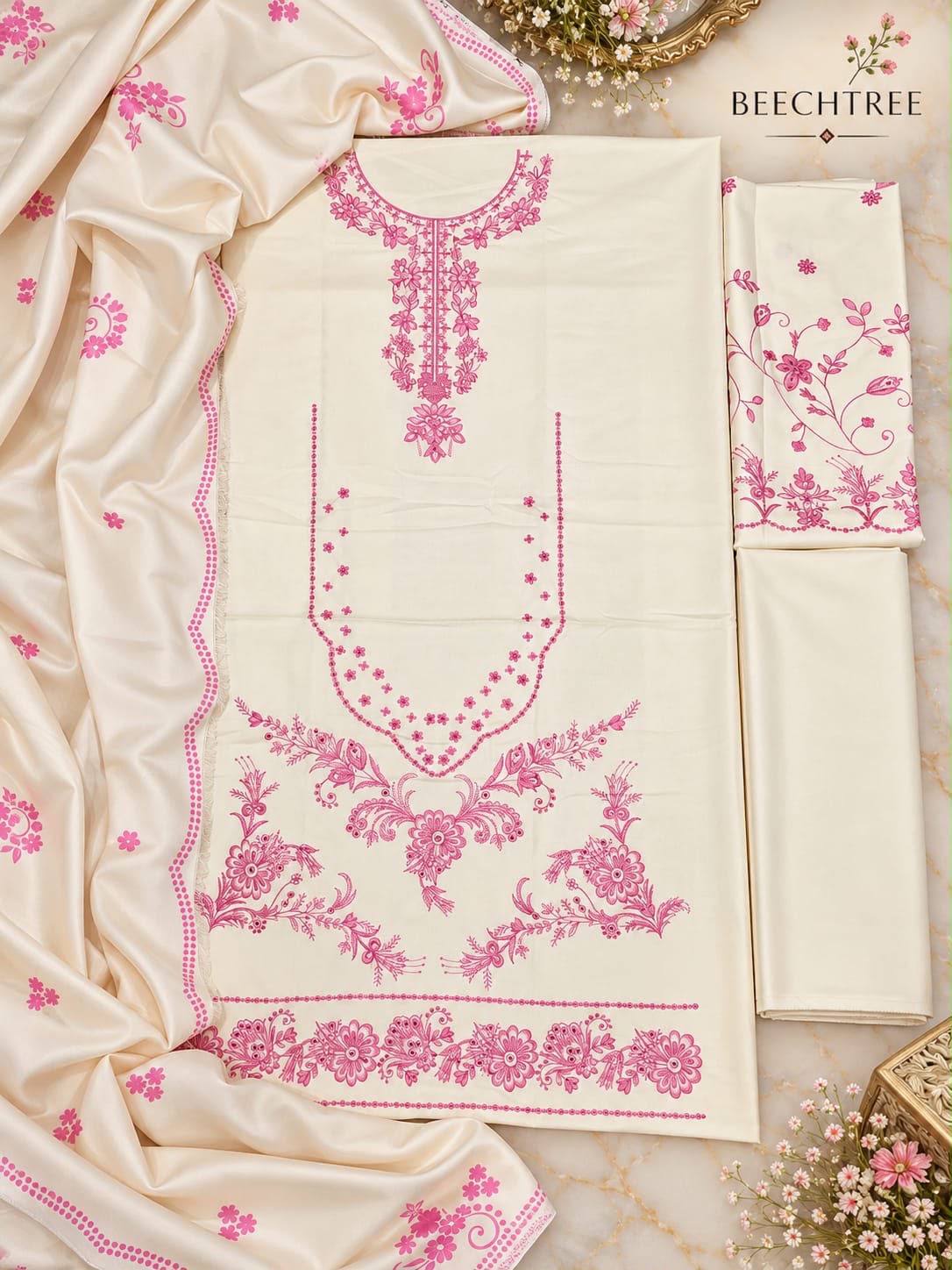 Dhanak 3PC – Heavy Embroidered Collection
