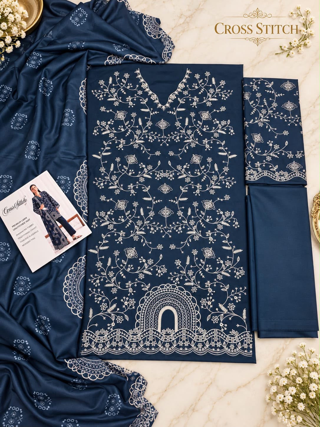 Dhanak 3PC – Heavy Embroidered Collection