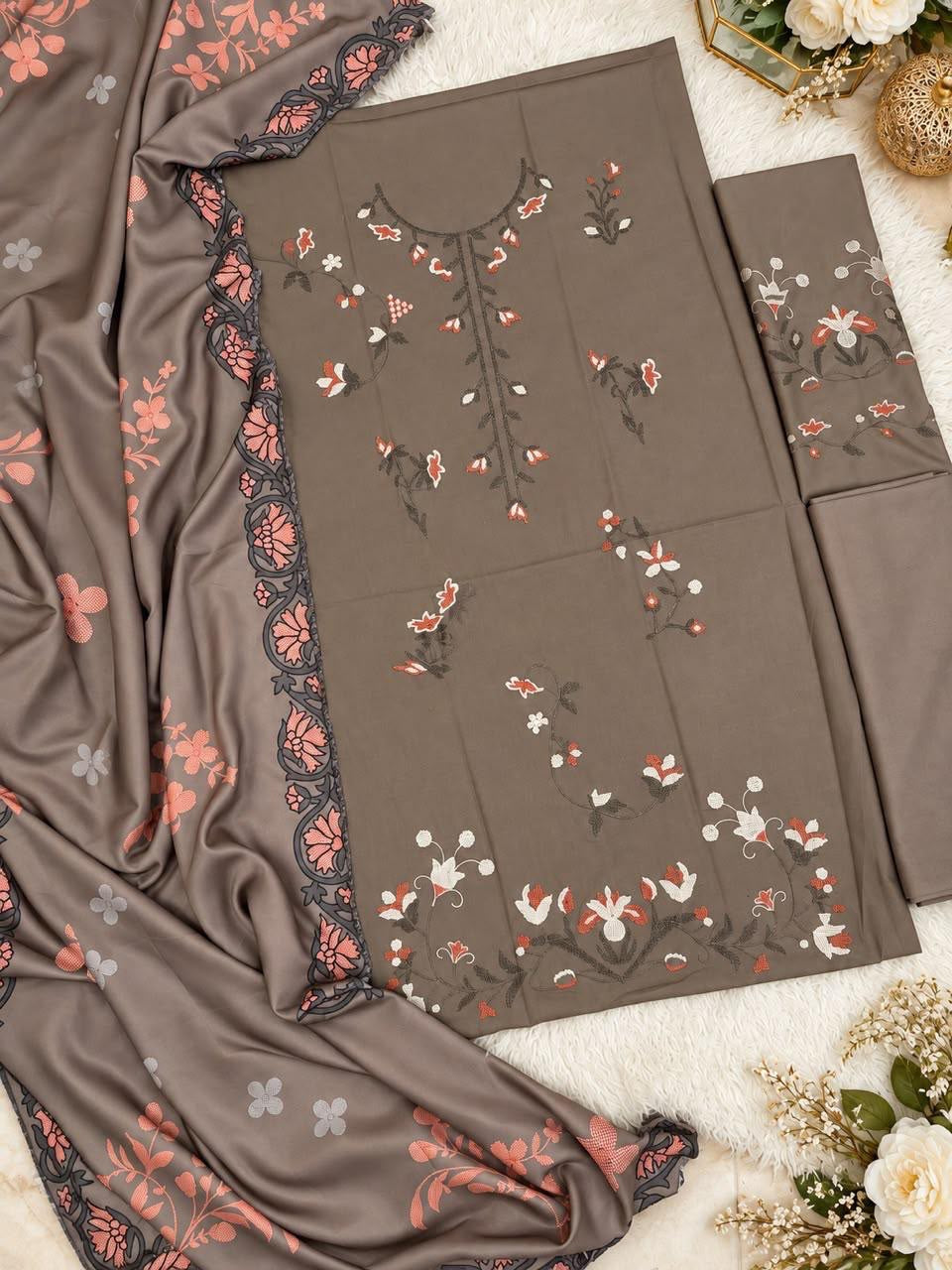 Dhanak 3PC – Heavy Embroidered Collection