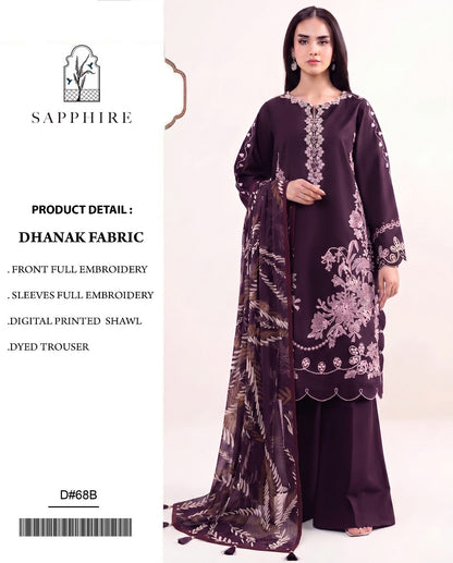 Dhanak 3PC – Heavy Embroidered Collection