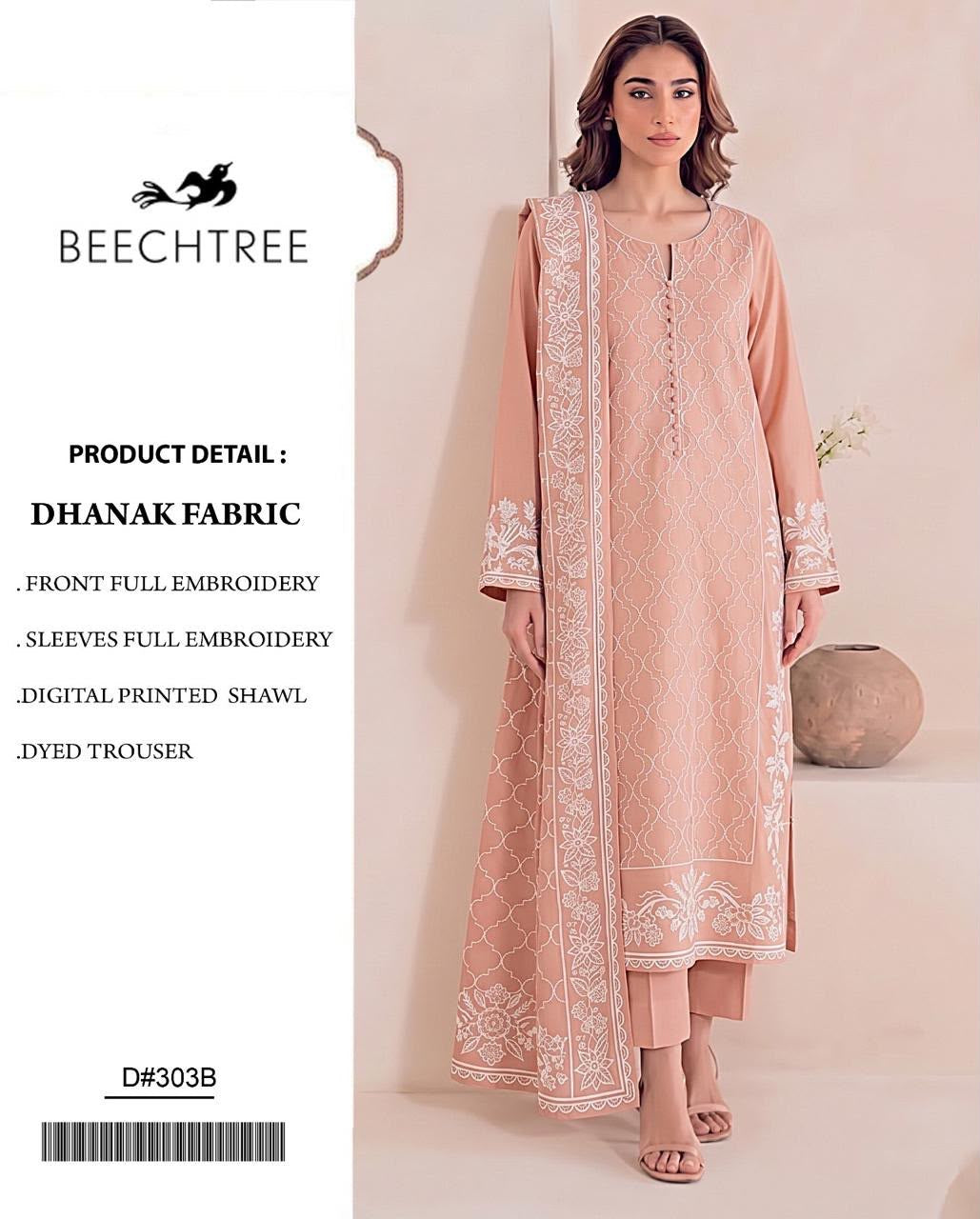 Dhanak 3PC – Heavy Embroidered Collection