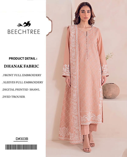 Dhanak 3PC – Heavy Embroidered Collection