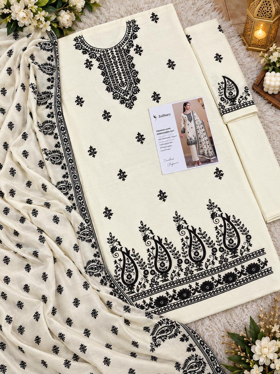 Dhanak 3PC – Heavy Embroidered Collection
