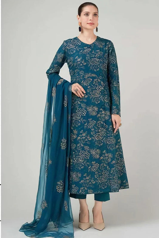 Bareeze Lawn 3pc | Unstitched Zink Blue | ready to wear Dupata