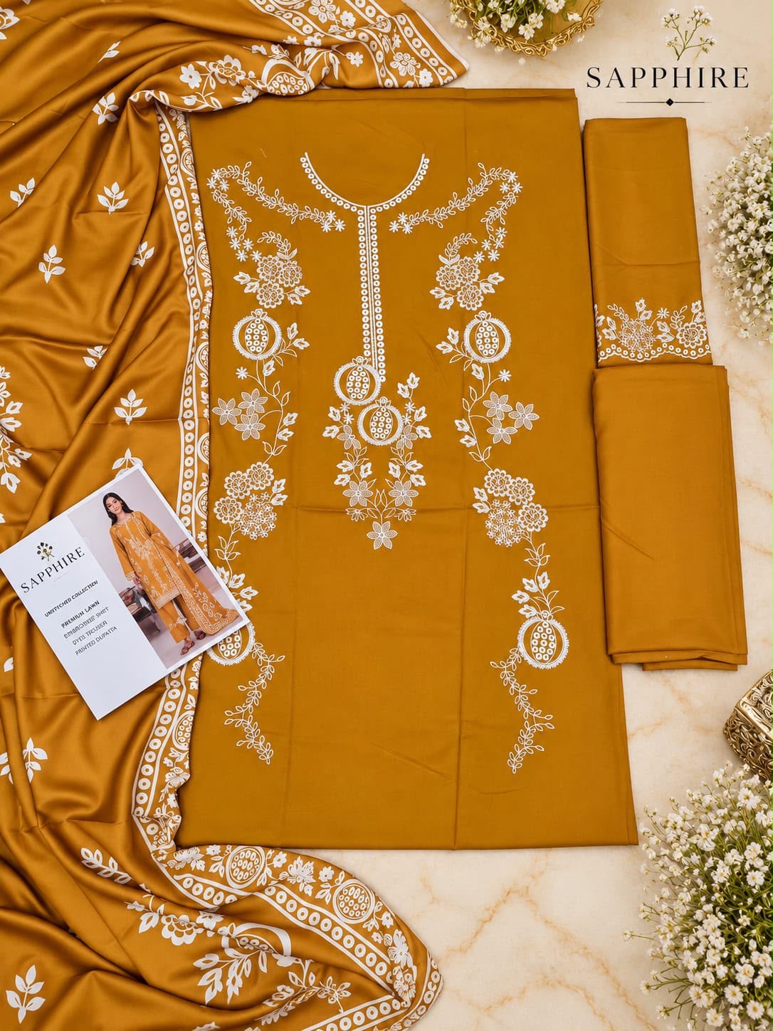 Dhanak 3PC – Heavy Embroidered Collection