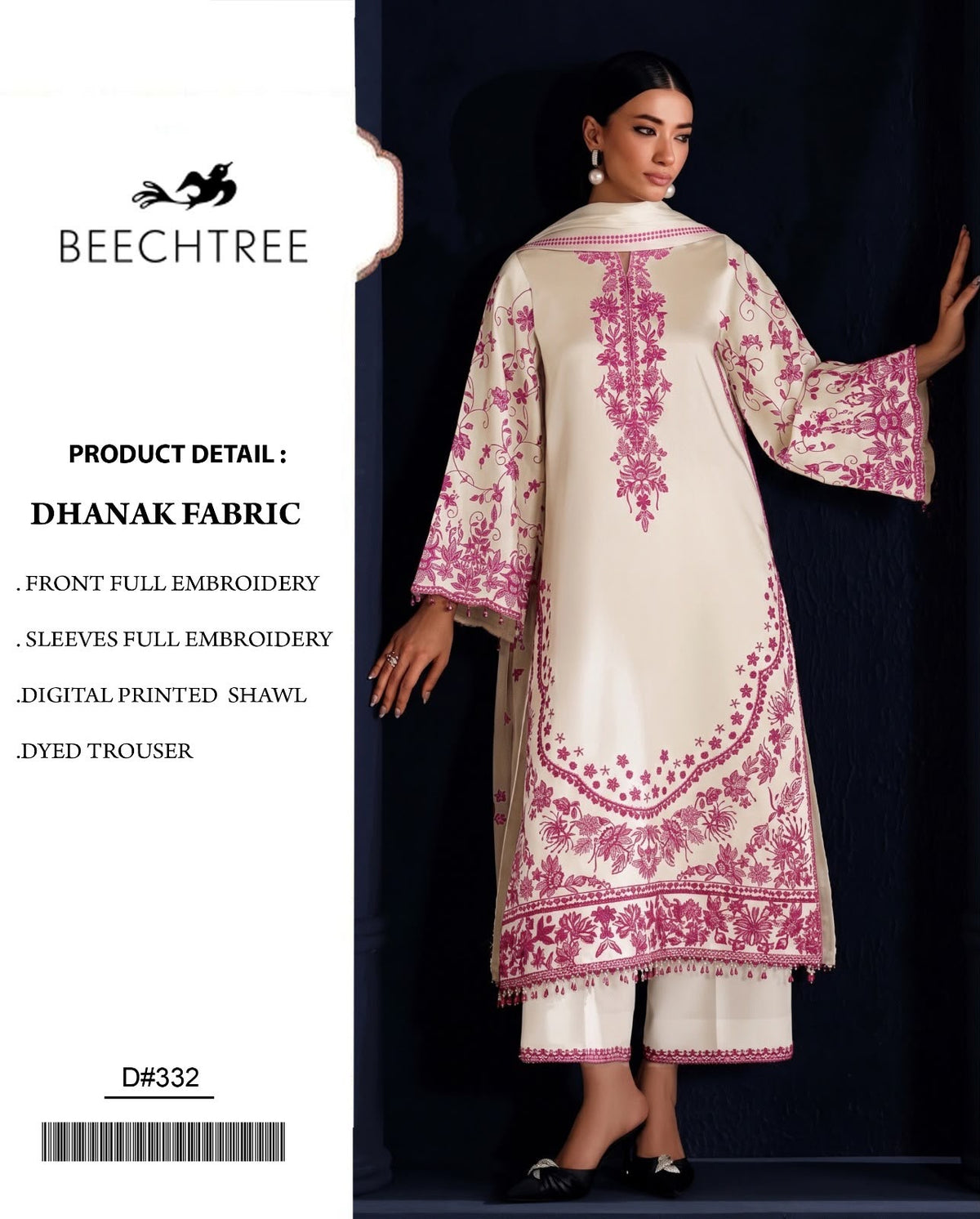 Dhanak 3PC – Heavy Embroidered Collection