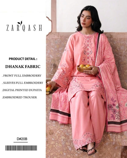 Dhanak 3PC – Heavy Embroidered Collection