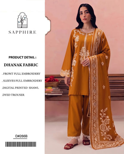 Dhanak 3PC – Heavy Embroidered Collection