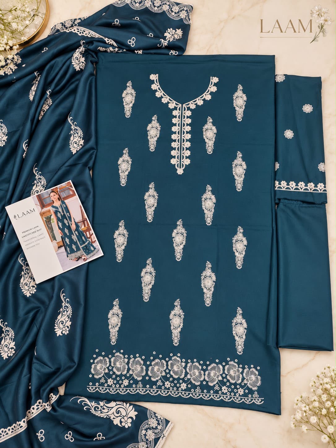 Dhanak 3PC – Heavy Embroidered Collection