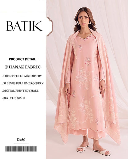 Dhanak 3PC – Heavy Embroidered Collection