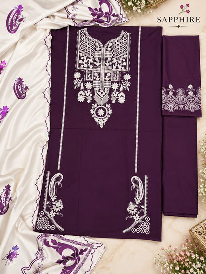 Dhanak 3PC – Heavy Embroidered Collection
