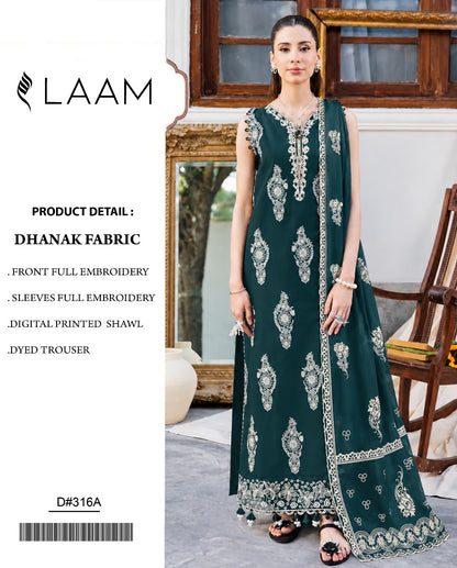 Dhanak 3PC – Heavy Embroidered Collection