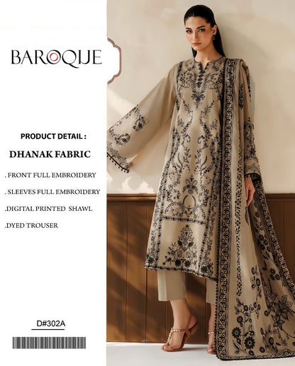 Dhanak 3PC – Heavy Embroidered Collection
