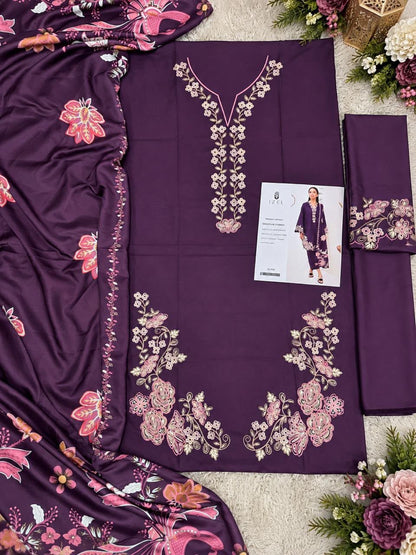 Dhanak 3PC – Heavy Embroidered Collection