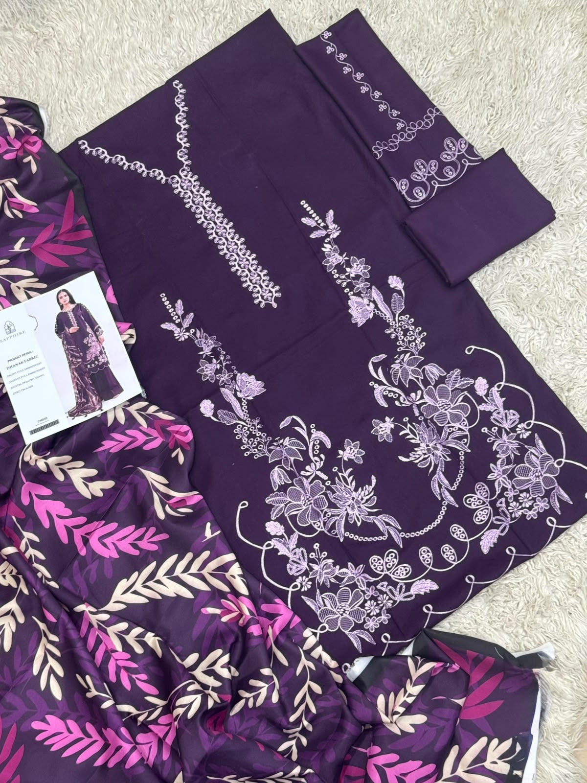 Dhanak 3PC – Heavy Embroidered Collection
