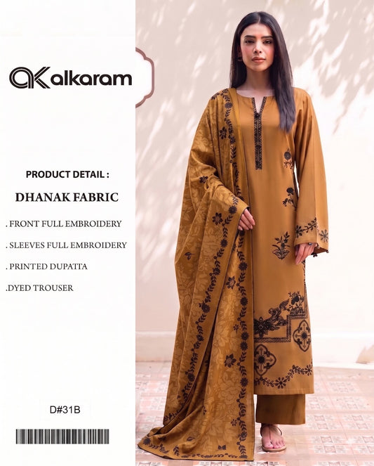 Dhanak 3PC – Heavy Embroidered Collection