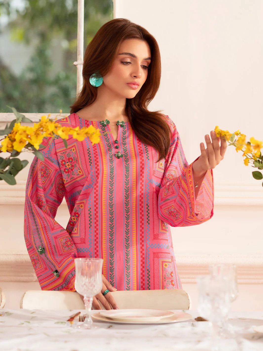 MAHNUR Digital Printed Co-Ords Set (Shirt & Trouser)