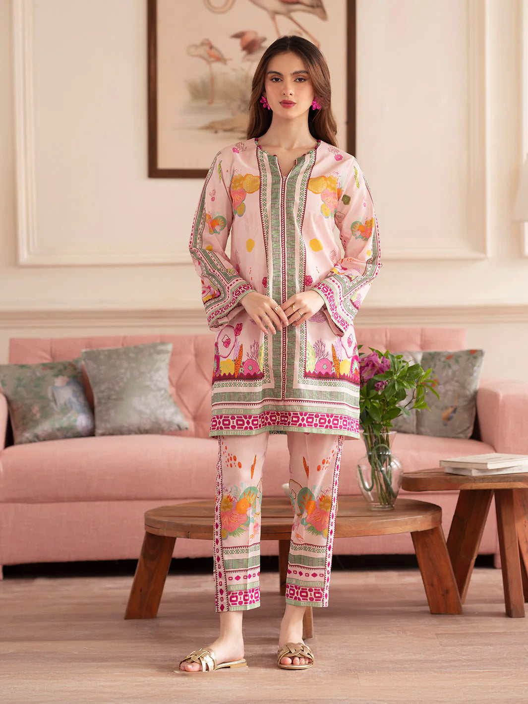 MAHNUR Digital Printed Co-Ords Set (Shirt & Trouser)