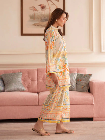 MAHNUR Digital Printed Co-Ords Set (Shirt & Trouser)