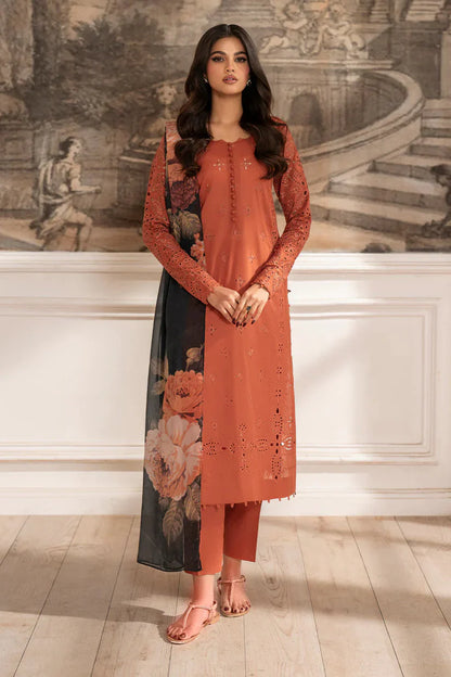 Iznik - 3Pc Unstitch Embroidered Dress Lawn Summer Season | Rusty
