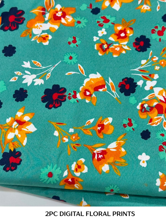 2PC Digital Floral Print