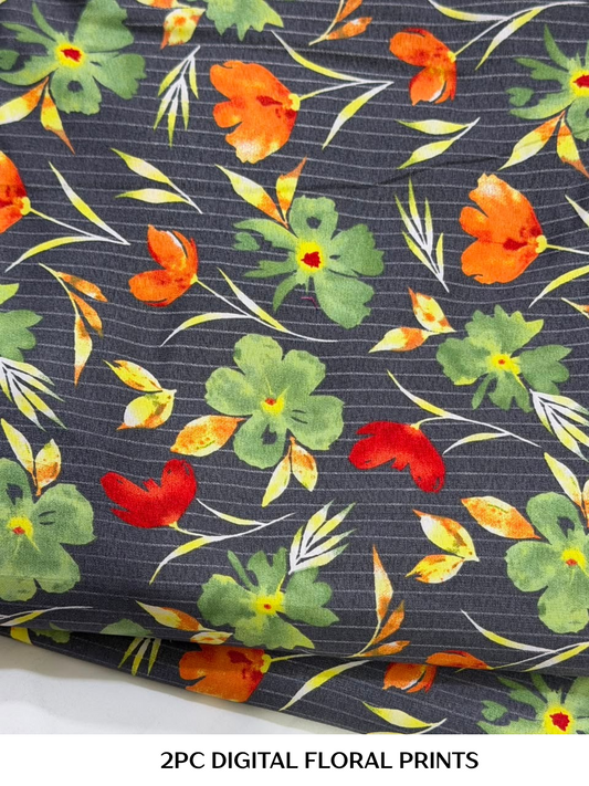 2PC Digital Floral Print N-021