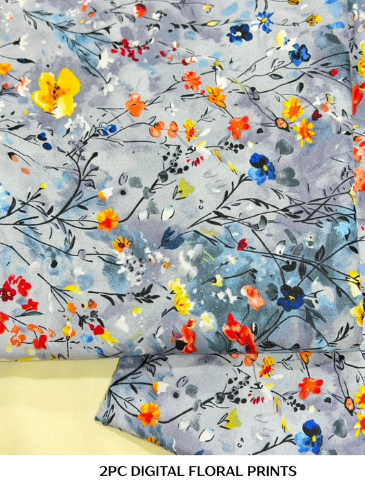 2PC Digital Floral Print