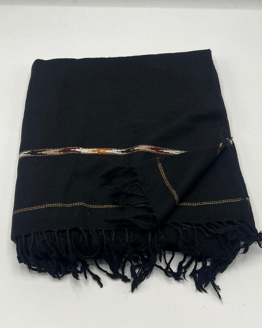BLACK COLOUR PASHMINA WOOLEN SHAWL FOR MEN LIGHT-WEIGHT
