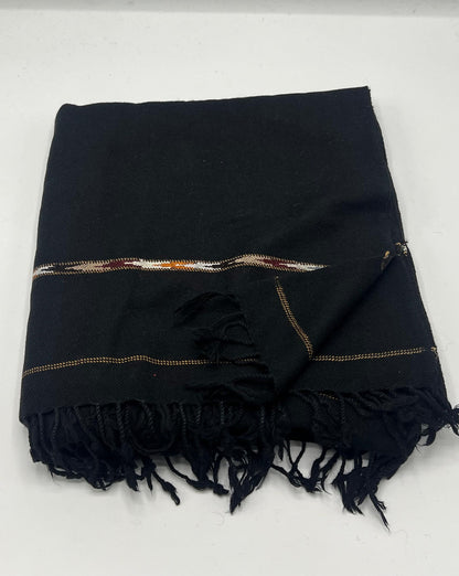 BLACK COLOUR PASHMINA WOOLEN SHAWL FOR MEN LIGHT-WEIGHT